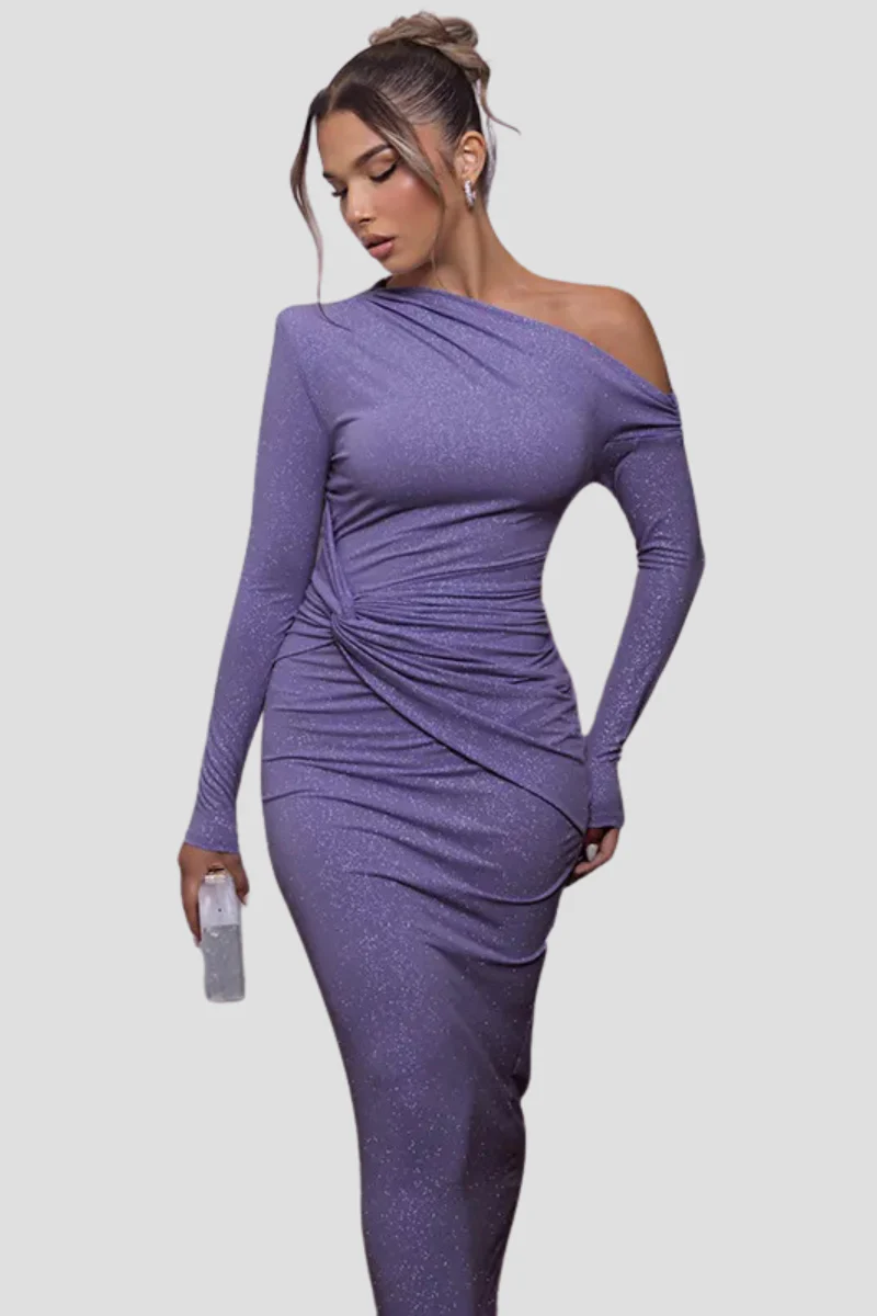 Lika | Elegante Dames Maxi Jurk | Glamoureuze Glitterjurk