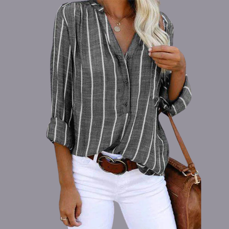 Alexa | Dames Blouse | Elegante Losse Gestreepte Zomer Blouse voor Vrouwen