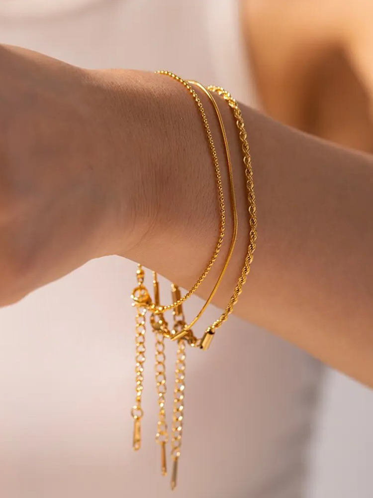 Zuley | 3-Laagse Armbanden Set Goud Dames | Chique Look