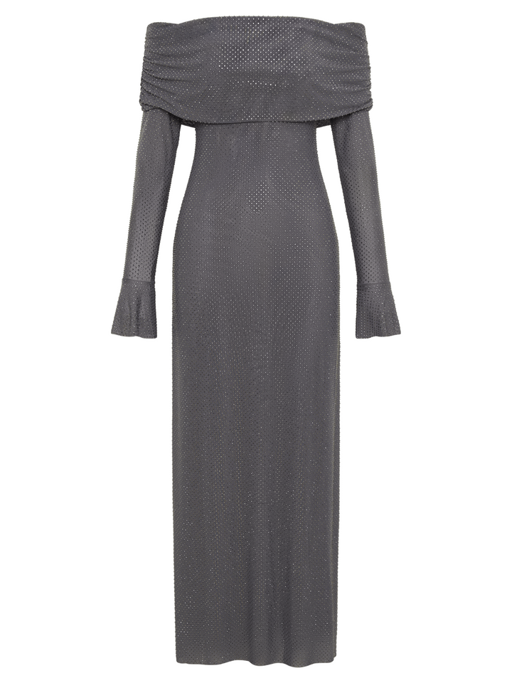 Sehan | Elegante Dames Jurk | Glinsterende Lange Jurk met Schouderstukken
