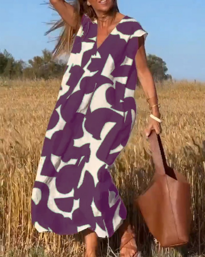 Mary | Dames Jurk | Vrouwen Zomerjurk met V-hals