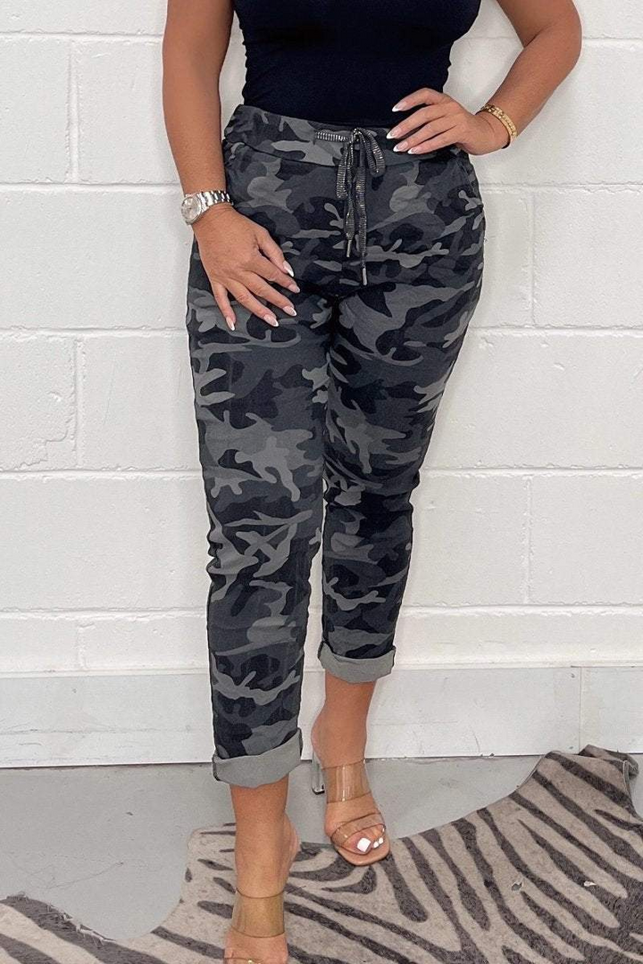 Roxy | Dames Camouflagebroek van Katoen met Trekkoordsluiting