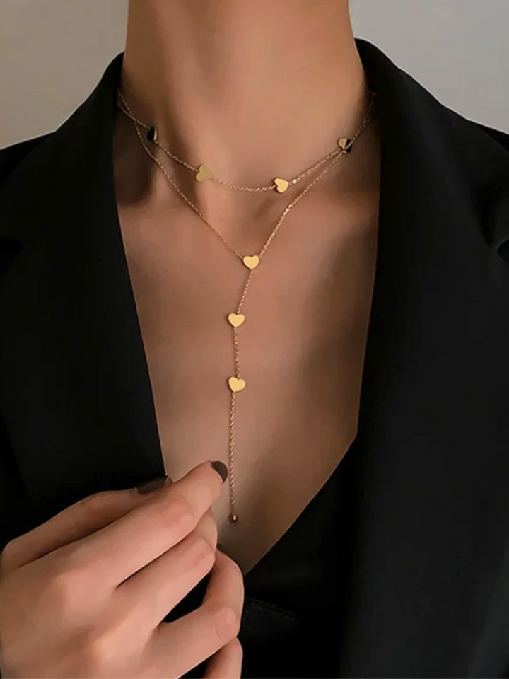 Zoella | Romantische Gelaagde Gouden Ketting Met Hartjes