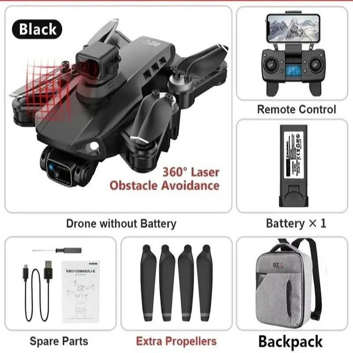Symfa | Pro Drone | 8K HD Drone Met Dubbele Camera, GPS, en Borstelloze Motoren