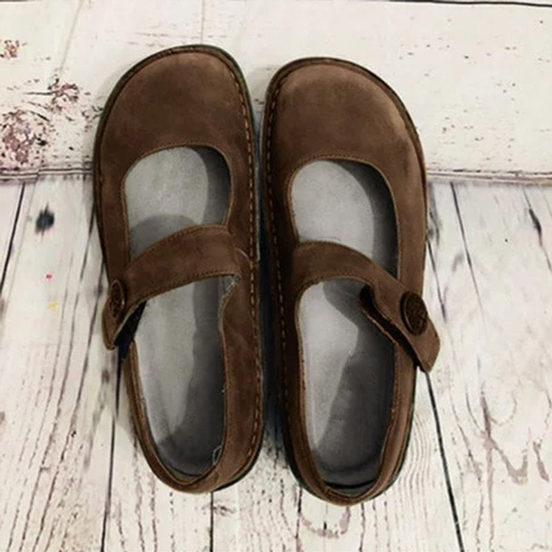Mary | Dames Vintage Instap Sandalen | Vrouwen Schoenen van Suède