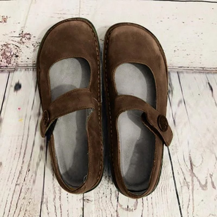 Mary | Dames Vintage Instap Sandalen | Vrouwen Schoenen van Suède