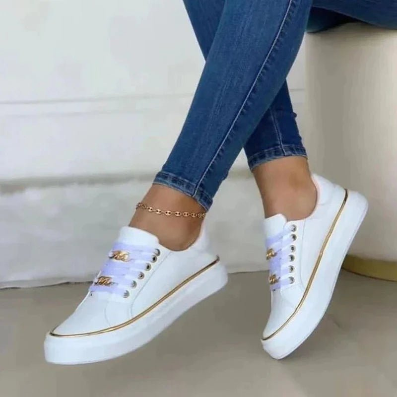 Isabella | Dames Sneakers Kettingleer | Trendy Vrouwen Schoenen