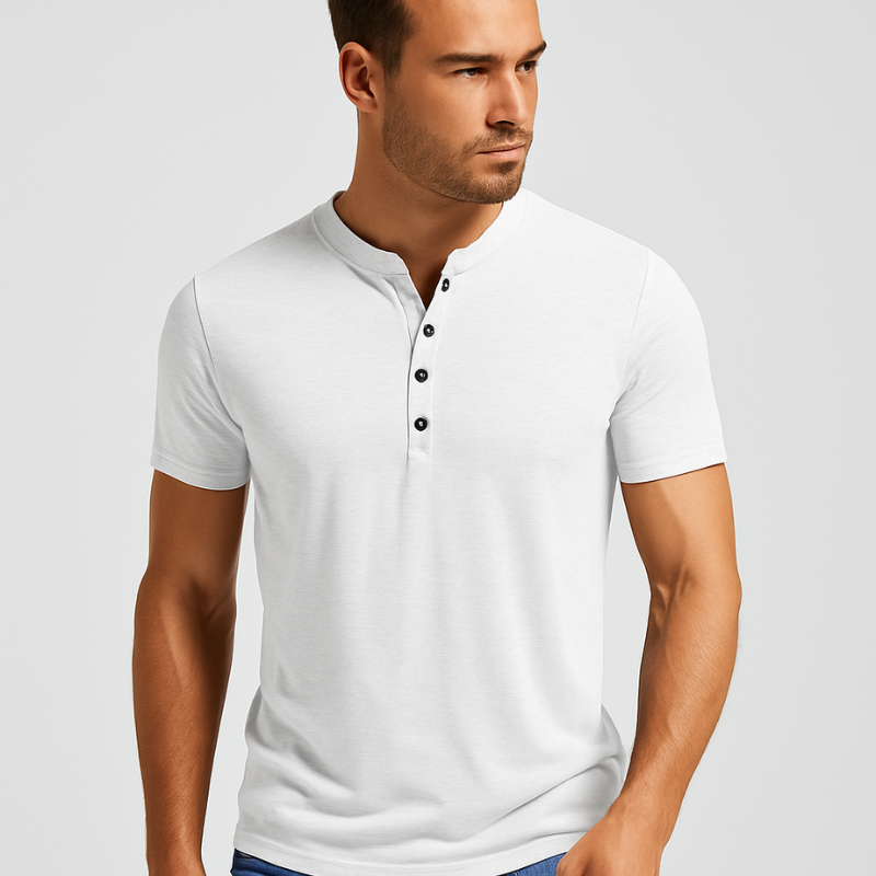 Elijah |  Casual Heren T-shirt met Knopen | Comfortabel & Lichtgewicht