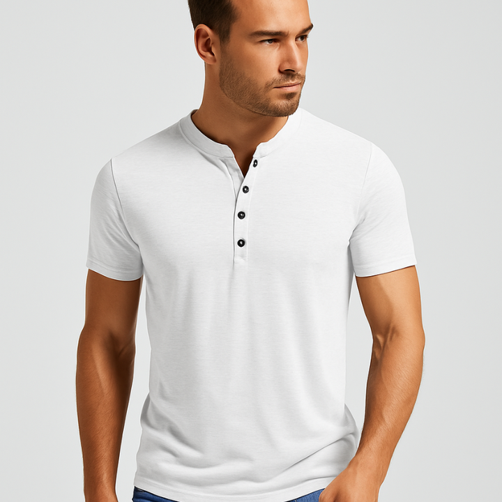 Elijah |  Casual Heren T-shirt met Knopen | Comfortabel & Lichtgewicht