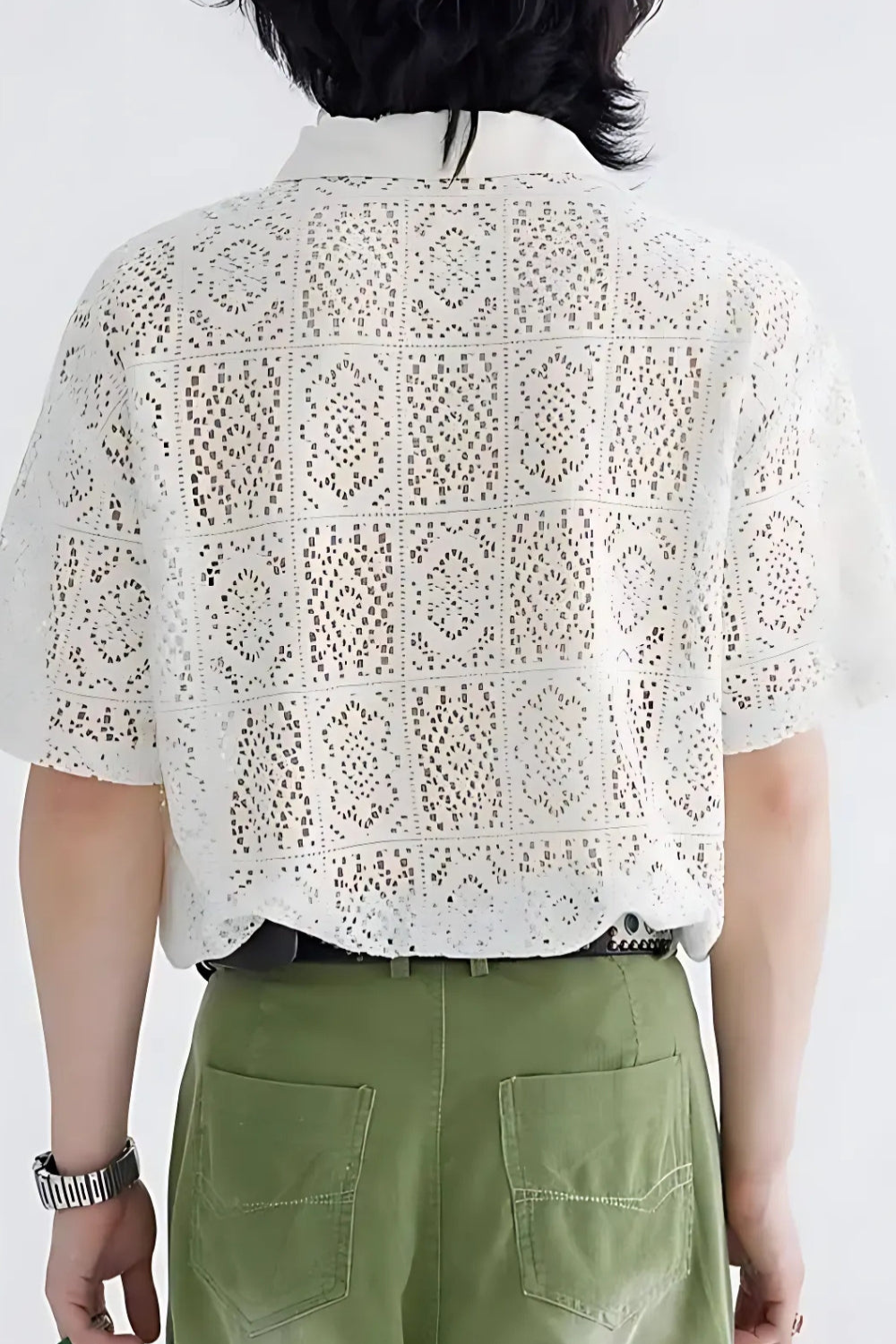 Oscar | Heren Trendy Transparant Overhemd Shirt met Korte Mouwen voor Mannen