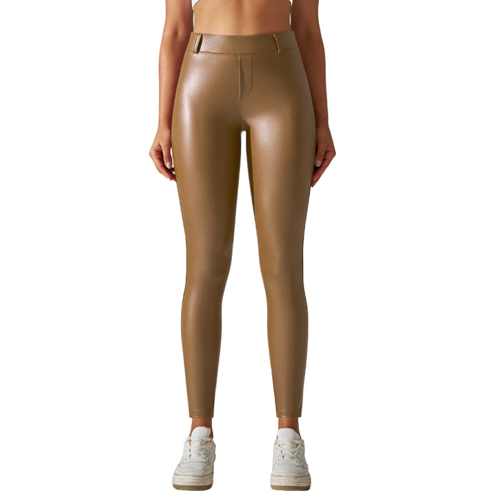 Yves | Strakke Dames Broek | Trendy Hoge Taille Leren Legging