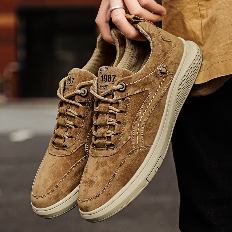 Lorenzo - Heren Sneakers - Italiaanse Suède Sneakers - Casual en Comfortabel