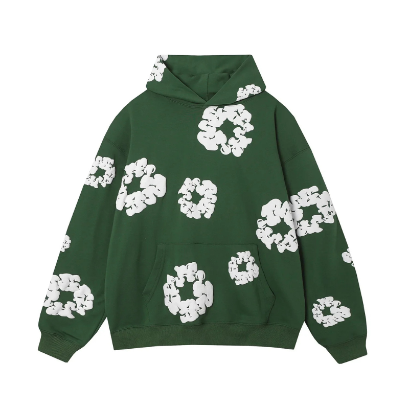 Deni | Denim Hoodie Met Bloemenprint en Capuchon | Dames