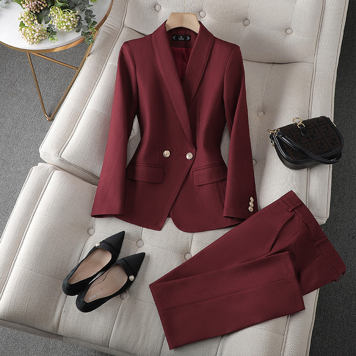 Smaha | Zakelijke Dames Set | Stijlvolle Blazer En Broek Set Voor Vrouwen