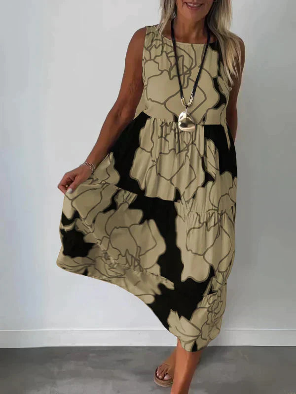 Macy | Dames Mouwloze Jurk met Print | Zomer Jurk voor Vrouwen