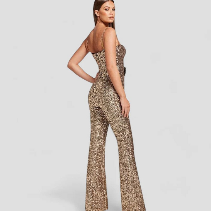 Oro | Dames Gouden Jumpsuit | Elegante Jumpsuit voor Vrouwen