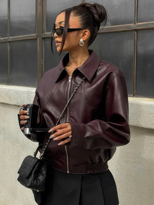 Soof | Trendy Dames Jas | Glanzend Bomberjack