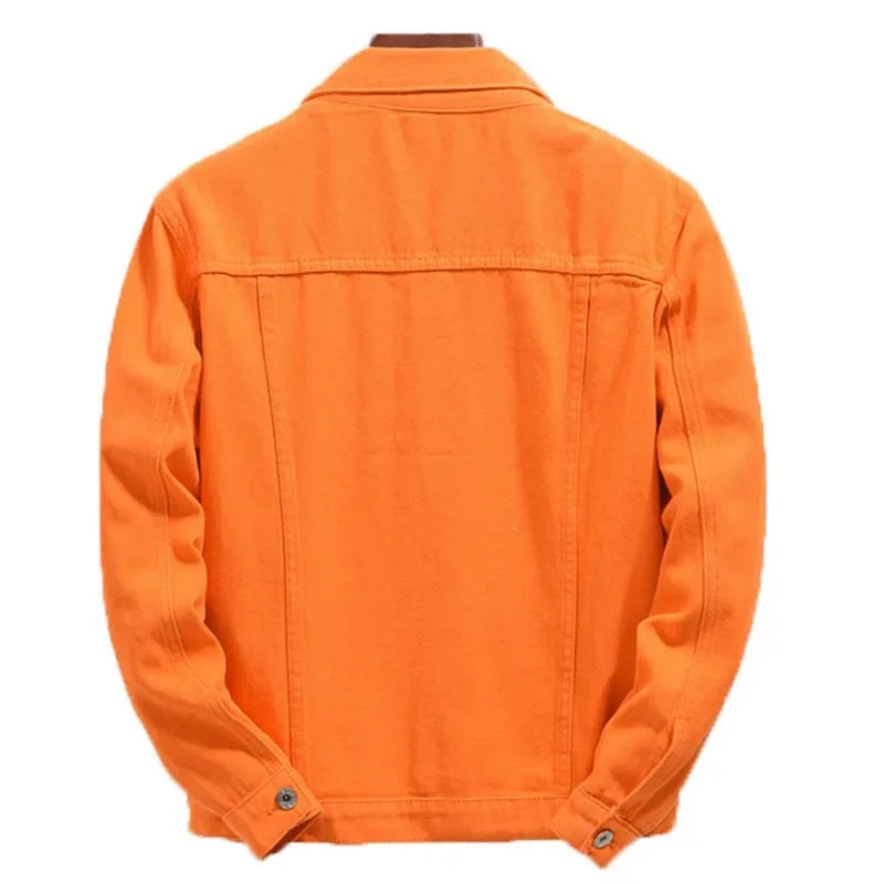 Rafael | Losse Oranje Denim Jas Voor Heren
