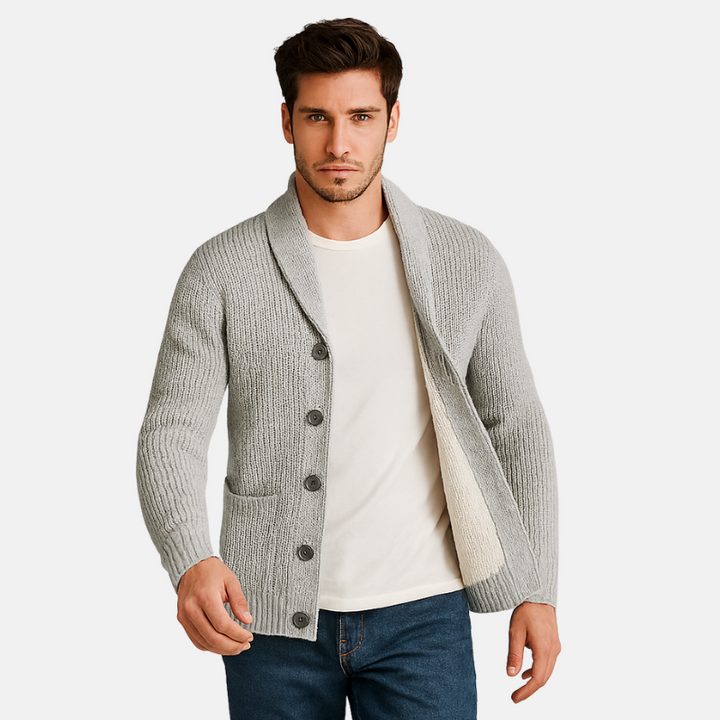 Delta | Fleece Sjaalkraag Cardigan Trui Voor Heren