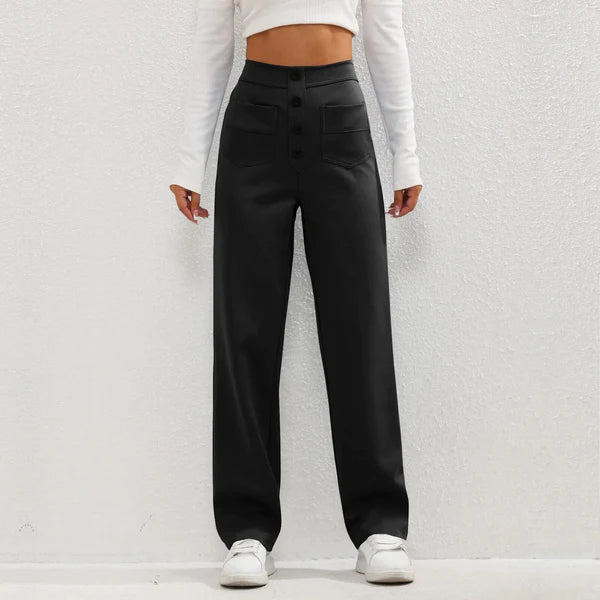 Lotte | Dames Casual Broek met Hoge Taille en Rechte Pijpen | Trendy voor Vrouwen