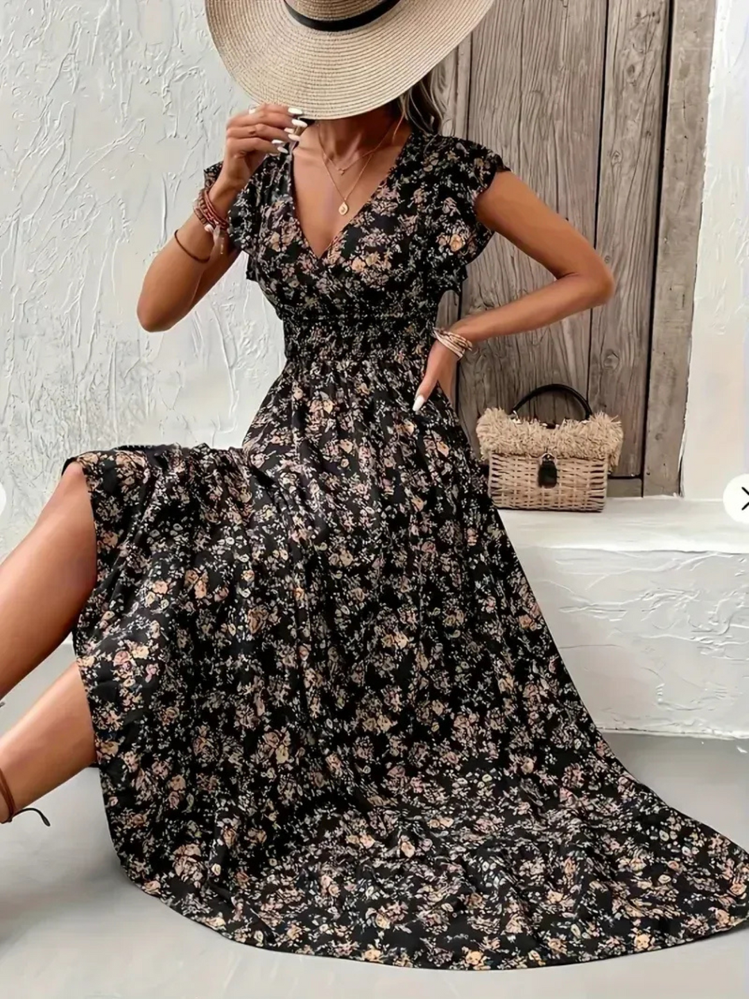Dewi | Plus Size Dames Maxi-Jurk | Zomerjurk Met Ruches