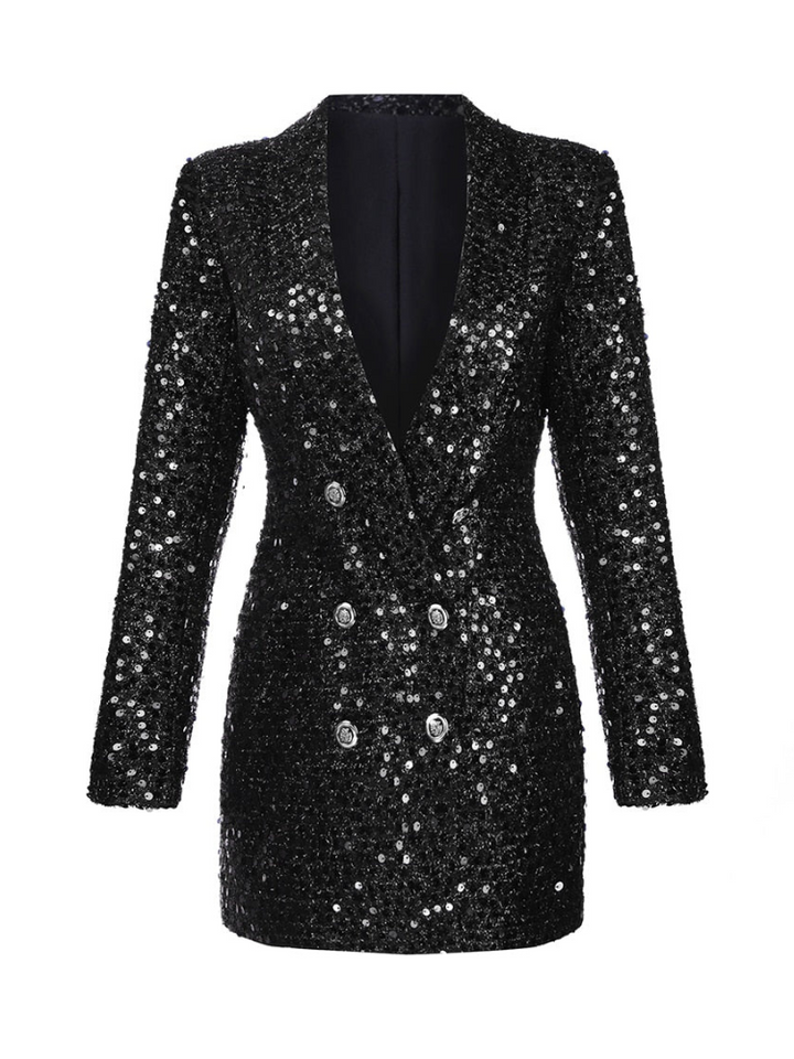 Vela | Elegante Dames Jurk | Glanzende Blazerjurk