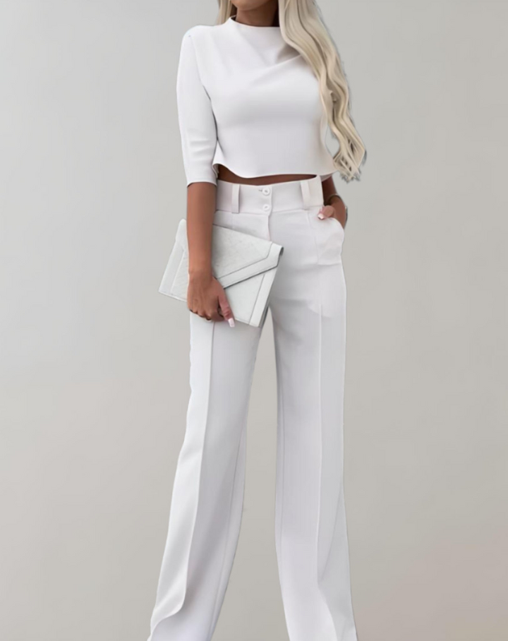 Lika | 2-Delige Set | Dames Set | Rechte Broek Met Hoge Taille