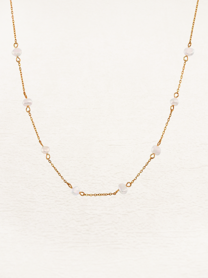 Zuley | Dames Zoetwaterparel Ketting Goud | Chique Parel Ketting voor Vrouwen