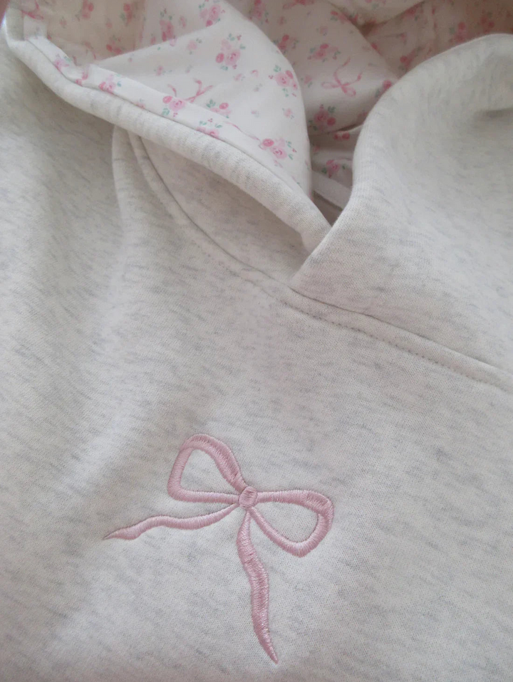 Ellie | Dames Hoodie met Strikdetail | Trendy Vrouwen Trui met Capuchon