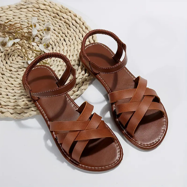 Kuti | Elegante Leren Dames Sandalen | Flat Zool