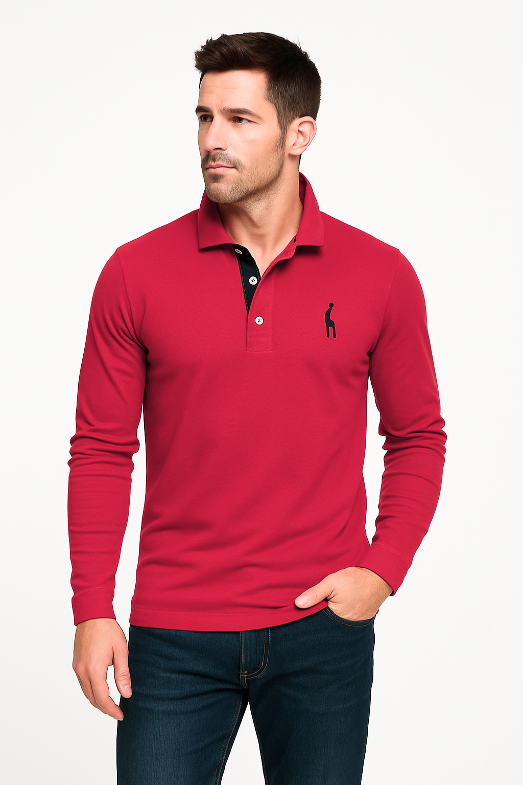 Simran | Heren Polo Shirt Met Lange Mouwen