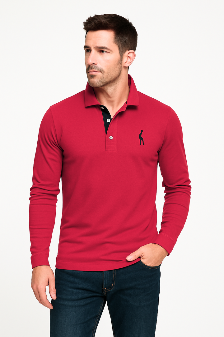 Simran | Heren Polo Shirt Met Lange Mouwen