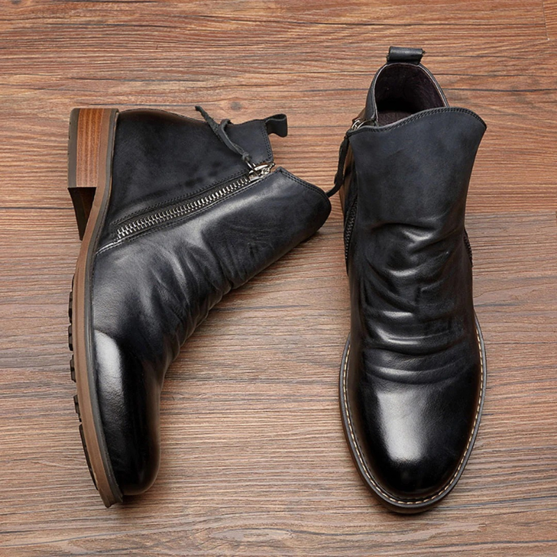 Hugh | Stijlvolle Heren Schoenen | Enkellaarzen Met Rits