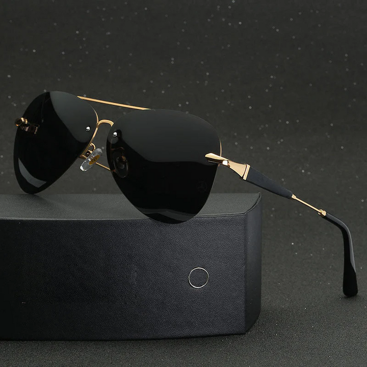 Wes | Zwarte Gepolariseerde Aviator-Zonnebril