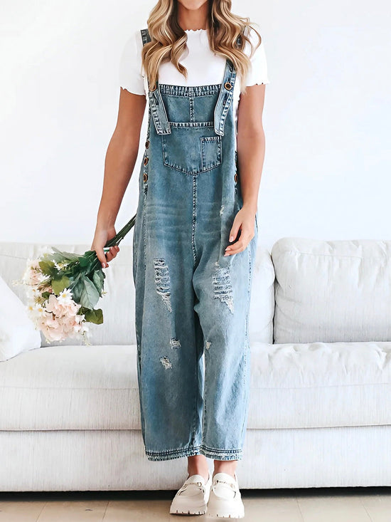 Erika | Dames Losse Denim Spijker Tuinbroek | Comfortabel & Stijlvol