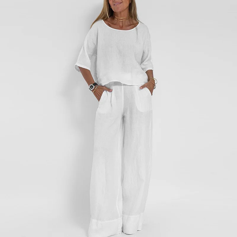Irene | Dames Luchtig Tweedelig Pak met Hoge Taille Broek voor Vrouwen