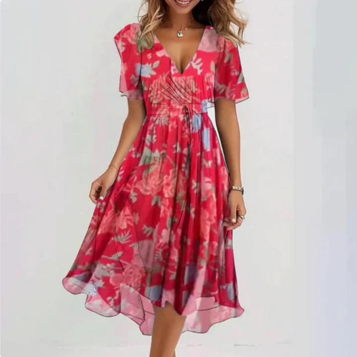 Eves | Elegante Dames Midi-Jurk | Perfect Voor De Lente/Zomer