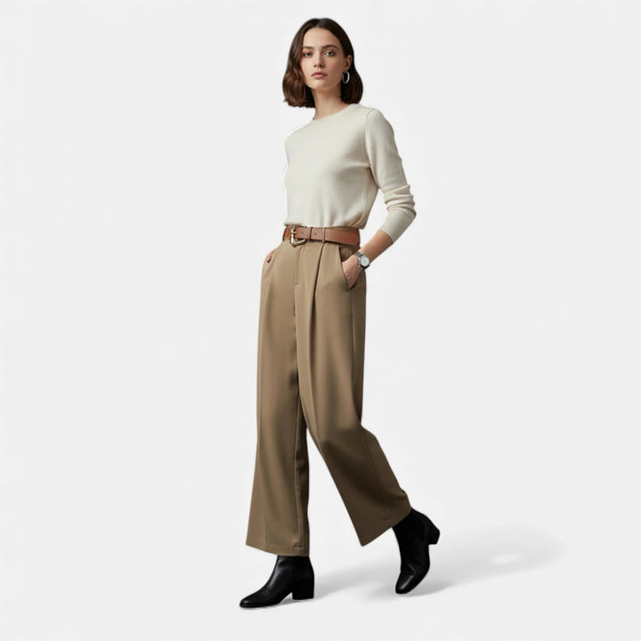 Sorata | Dames Hoge Taille Broek met Wijde Pijpen Chic