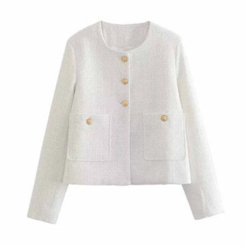 Rosy | Dames Elegant Jasje met Ronde Halslijn | Trendy Vrouwen Jas