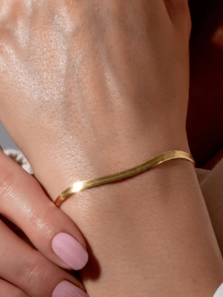 Zini | Dames Slangen Snake Chain Armband Goud