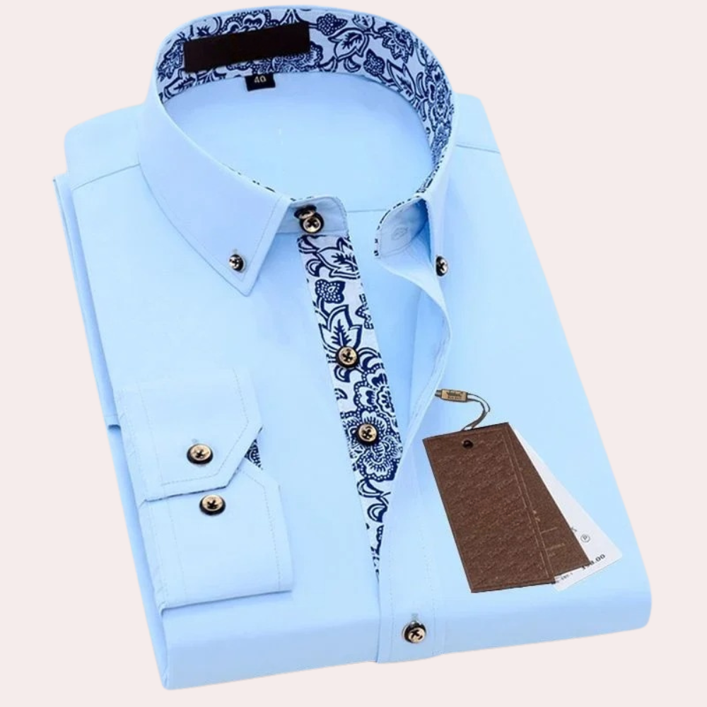 Idolo | Klassiek Heren Overhemd | Lange Mouwen Heren Blouse