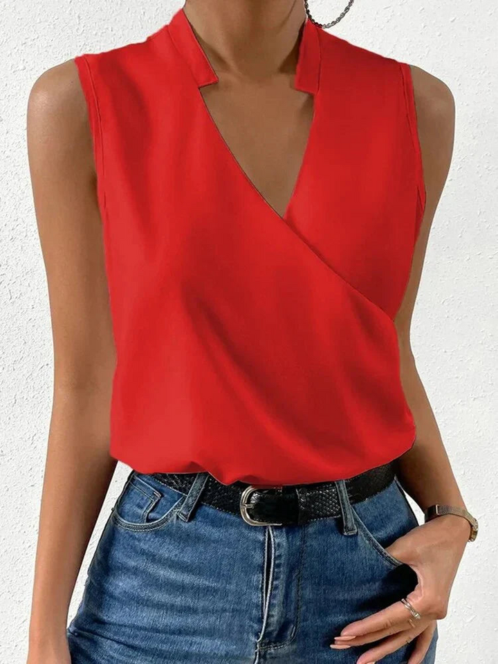 Nella | Stijlvol Mouwloos Dames Zomer Top met V-hals | Casual Vrouwen Blouse