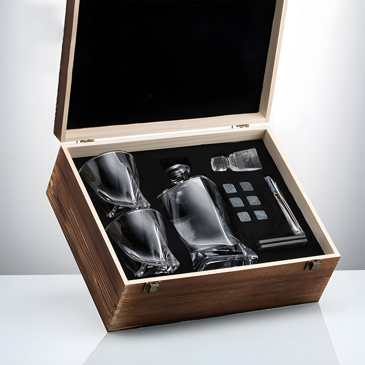 Dhesi | Elite Whiskey Decanter Set | Luxe Karaaf en Glazen met Whiskeystenen