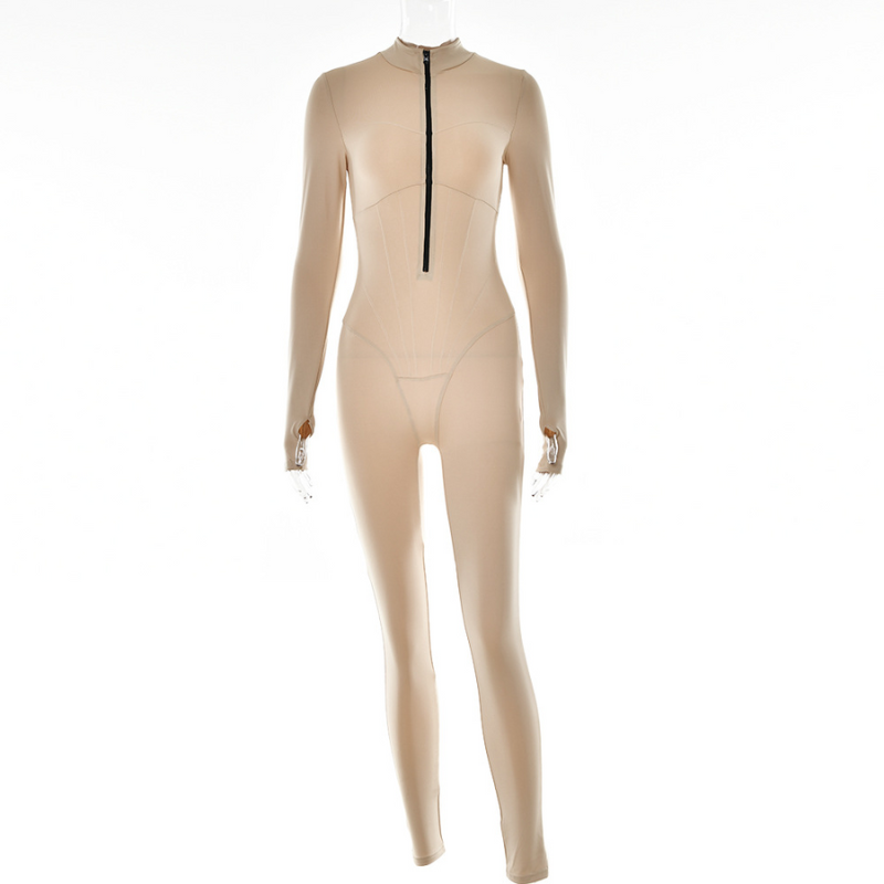 Alex | Dames Strakke Jumpsuit met Ritssluiting | Elegante Vrouwen Jumpsuit