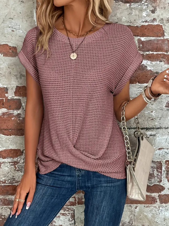 Selma | Elegante Dames Zomershirt | Ronde Hals | Lichtgewicht Stof