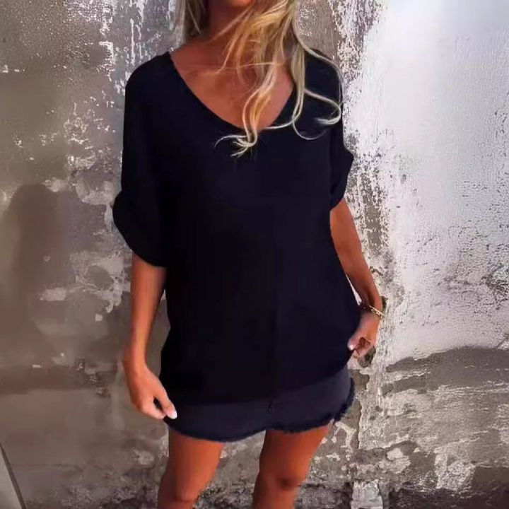 Lizzy | Dames T-shirt V-hals | Comfortabel Vrouwen Shirt Top