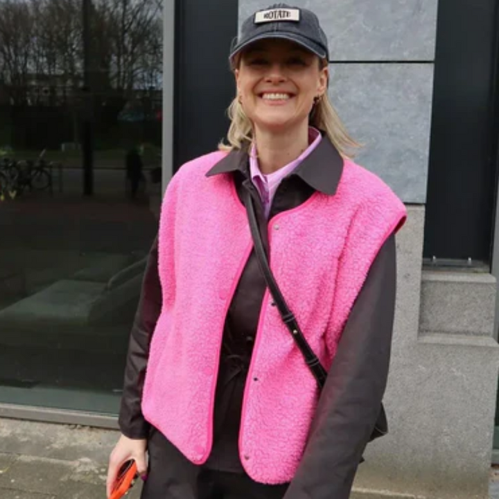 Kutiye | Fleece Dames Bodywarmer | Mouwloos Vest met Drukknoopsluiting