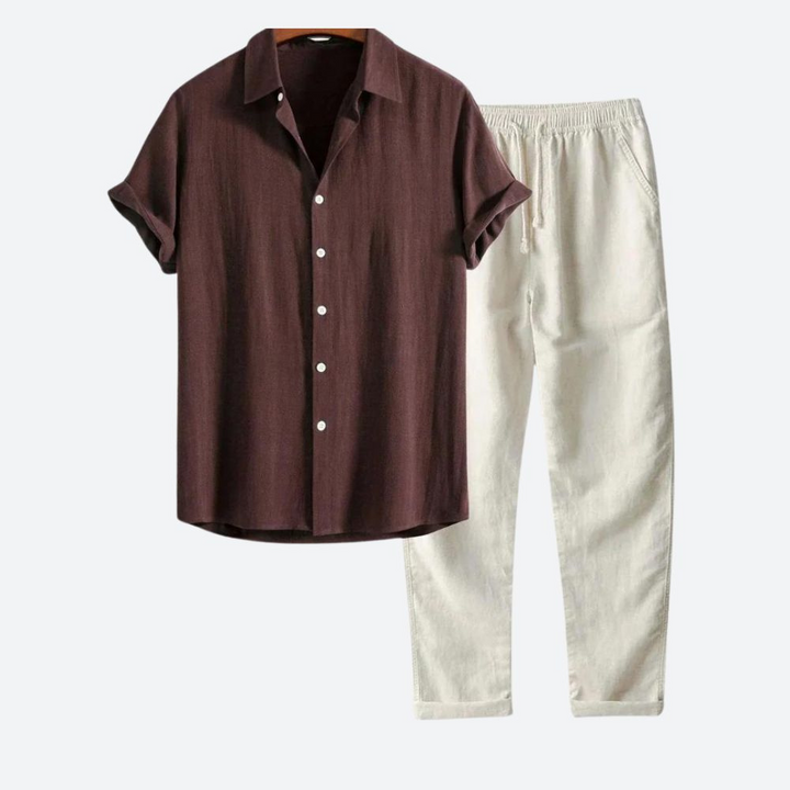 Doki | Heren Zomer Set | Stijlvolle Broek & Shirt Set voor Mannen