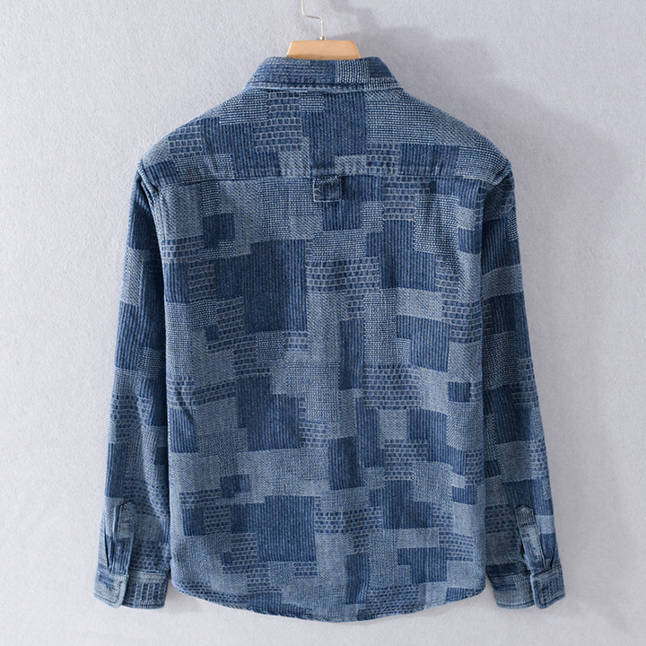 Ryan | Heren Spijker Overhemd | Japanse Stijl Denim Overhemd Vest voor Mannen