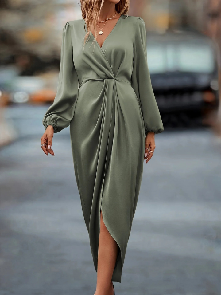Dari | Dames Jurk | Elegante Midi Jurk | Met V-Hals